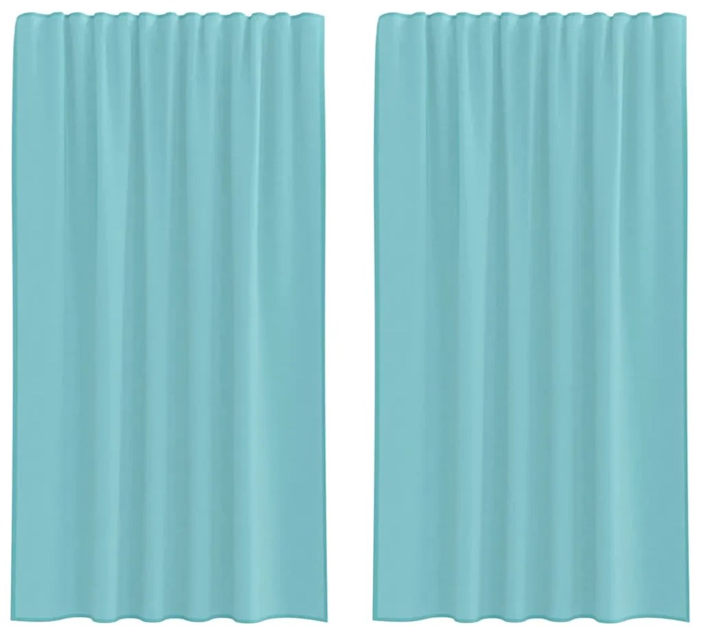 vidaXL Κουρτίνες Voile με τσέπες ράβδου 2 τεμάχια Τιρκουάζ