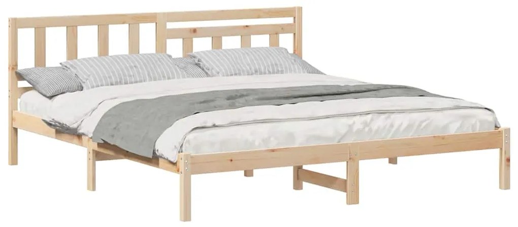 vidaXL Σκελετός Κρεβατιού Καφέ 140 x 200 cm Στερεά ξυλεία πεύκου