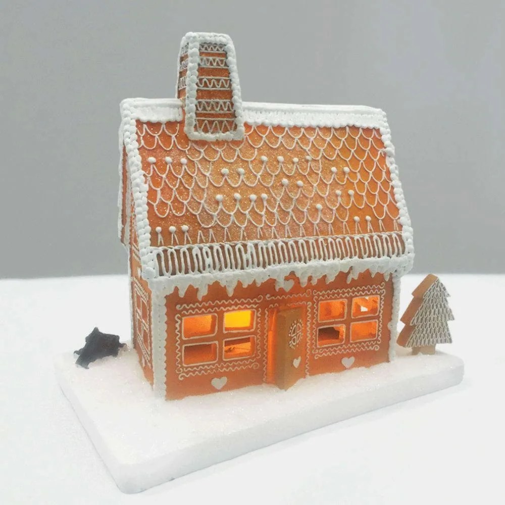 Διακοσμητικό Σπίτι Gingerbread Με Φωτισμό Led X0323 25x15x23cm 0,09W Με Μπαταρία Multi Aca