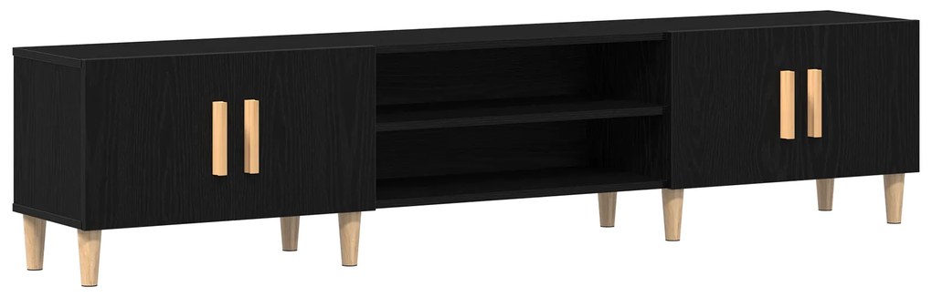 vidaXL Ντουλάπι τηλεόρασης Μαύρο Δρυς 180x31,5x40 εκ Επεξεργασμένο ξύλο