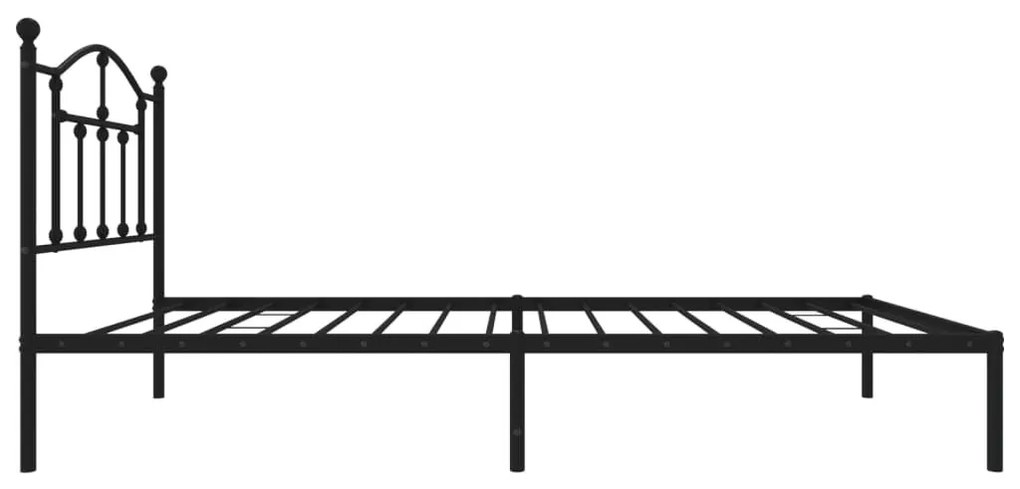 Πλαίσιο Κρεβατιού με Κεφαλάρι Μαύρο 90 x 190 εκ. Μεταλλικό - Μαύρο