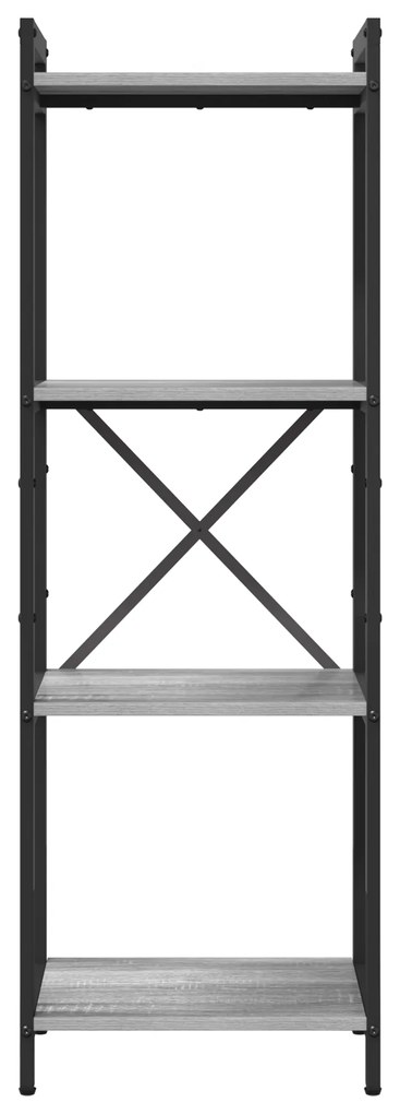 vidaXL Βιβλιοθήκη Γκρι sonoma 40 x 30 x 118 εκ Ξύλο και Χάλυβας