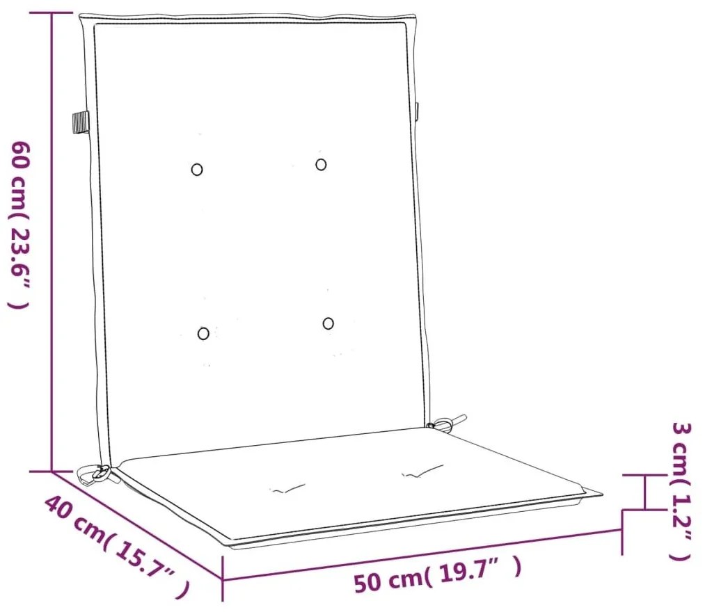 Μαξιλάρια Καρέκλας Κήπου Πλάτη 6τεμ Taupe 100x50x3εκ Oxford Ύφ. - Μπεζ-Γκρι