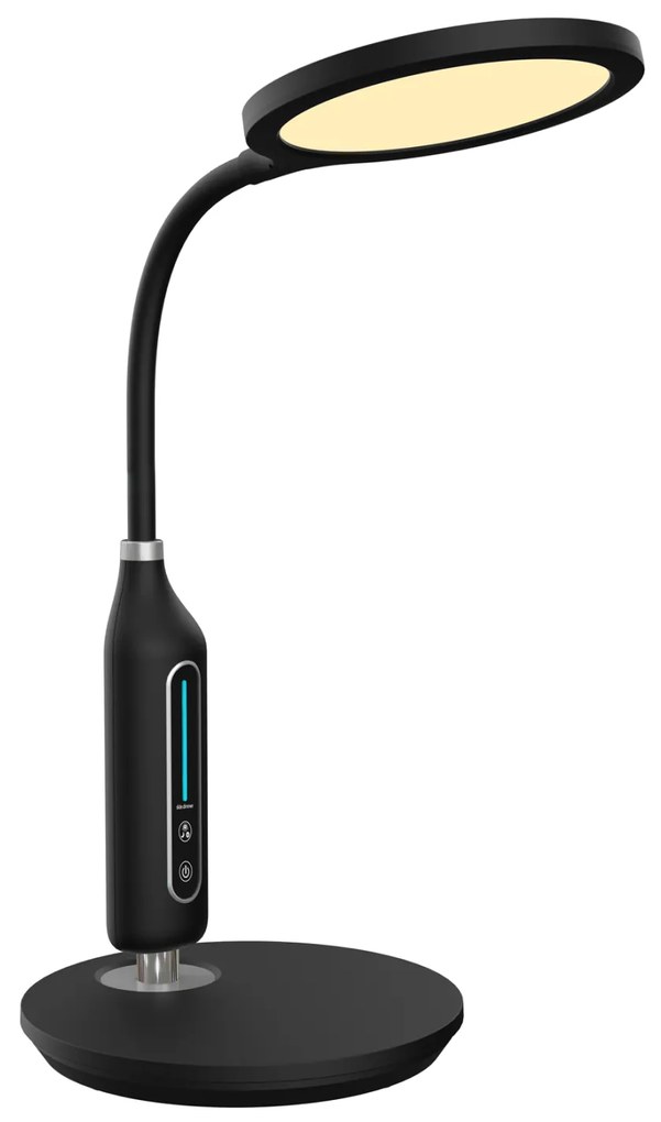 ΦΩΤΙΣΤΙΚΟ ΓΡΑΦΕΙΟΥ LED BLAIN HM4460.02 ΜΑΥΡΟ ABS & ΣΙΛΙΚΟΝΗ Φ18,5x40,7Υ εκ.