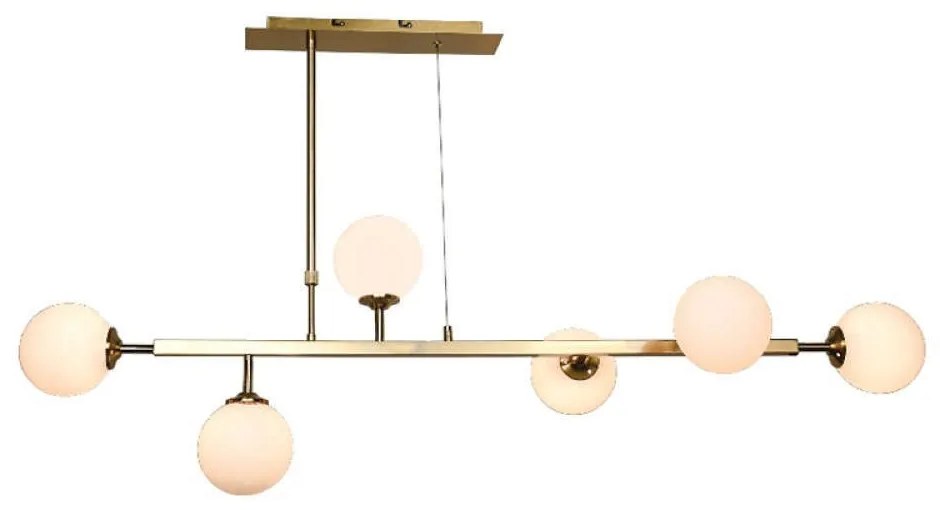 Φωτιστικό Οροφής-Ράγα 6192 130x70cm 6xG9 Gold Inlight Μέταλλο,Γυαλί