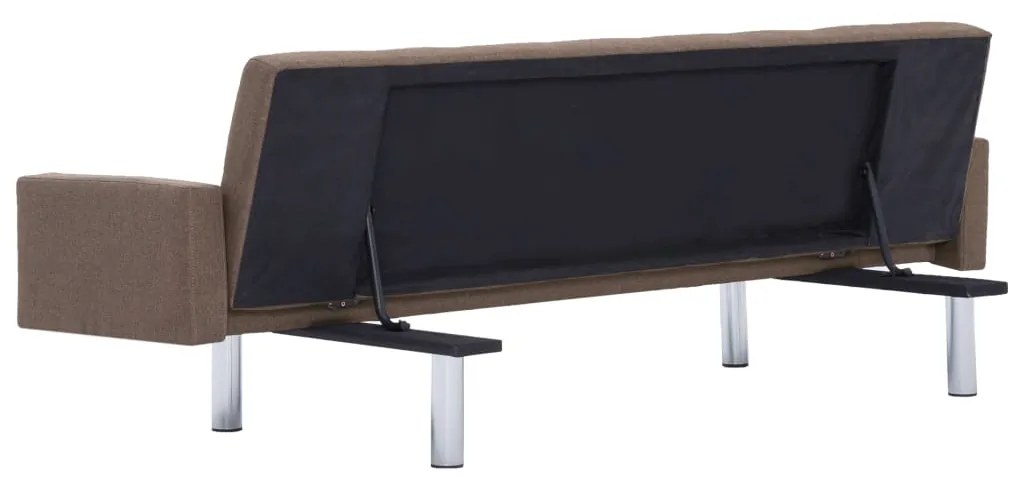 vidaXL 282220  Sofa Bed with Armrest Brown Polyester