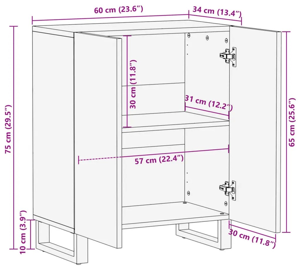 ΝΤΟΥΛΑΠΙ 60 X 34 X 75 ΕΚ. ΑΠΟ ΜΑΣΙΦ ΞΥΛΟ ΑΚΑΚΙΑΣ 377450