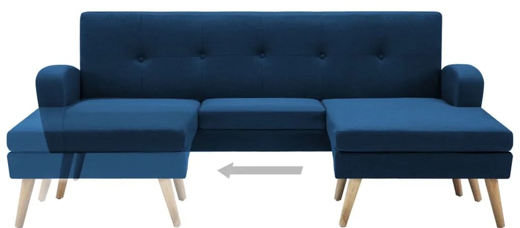 vidaXL Καναπές Γωνιακός Μπλε 186 x 136 x 79 εκ. Υφασμάτινος