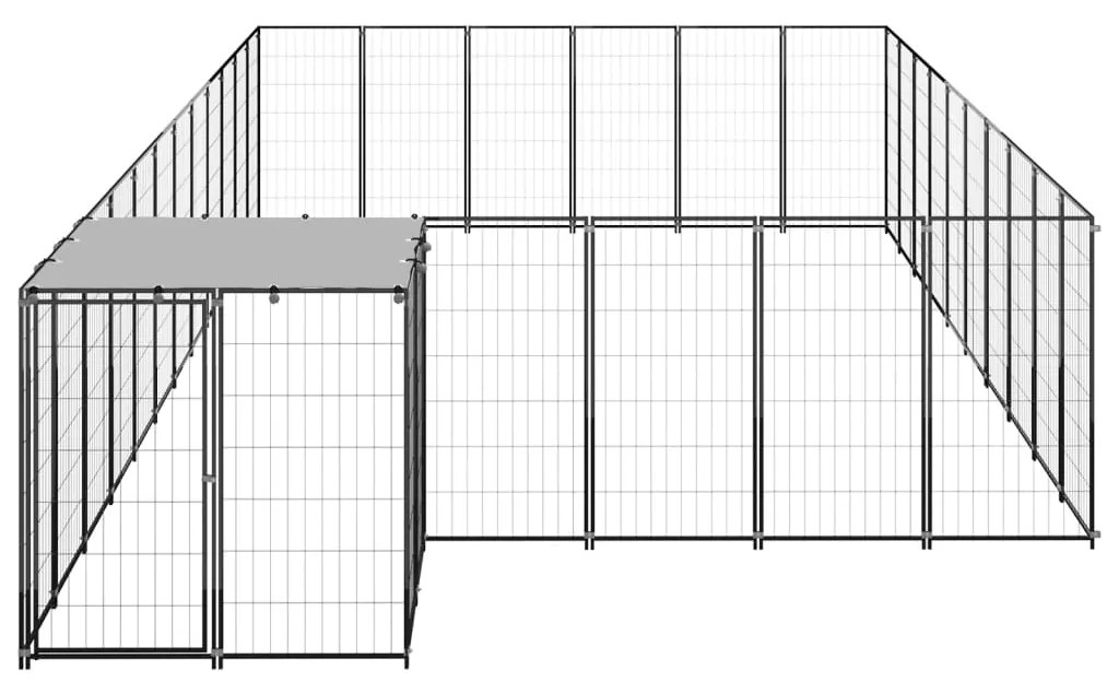 vidaXL Σπιτάκι Σκύλου Μαύρο 19,36 μ² Ατσάλινο