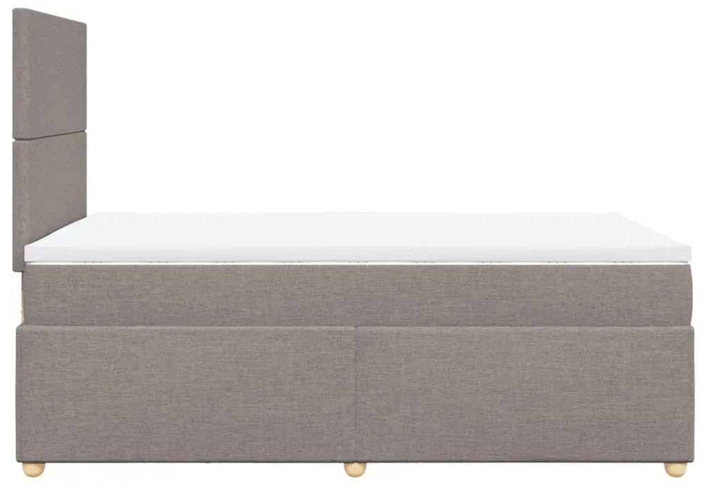 Κρεβάτι Boxspring με Στρώμα Taupe 120x190 εκ. Υφασμάτινο - Μπεζ-Γκρι