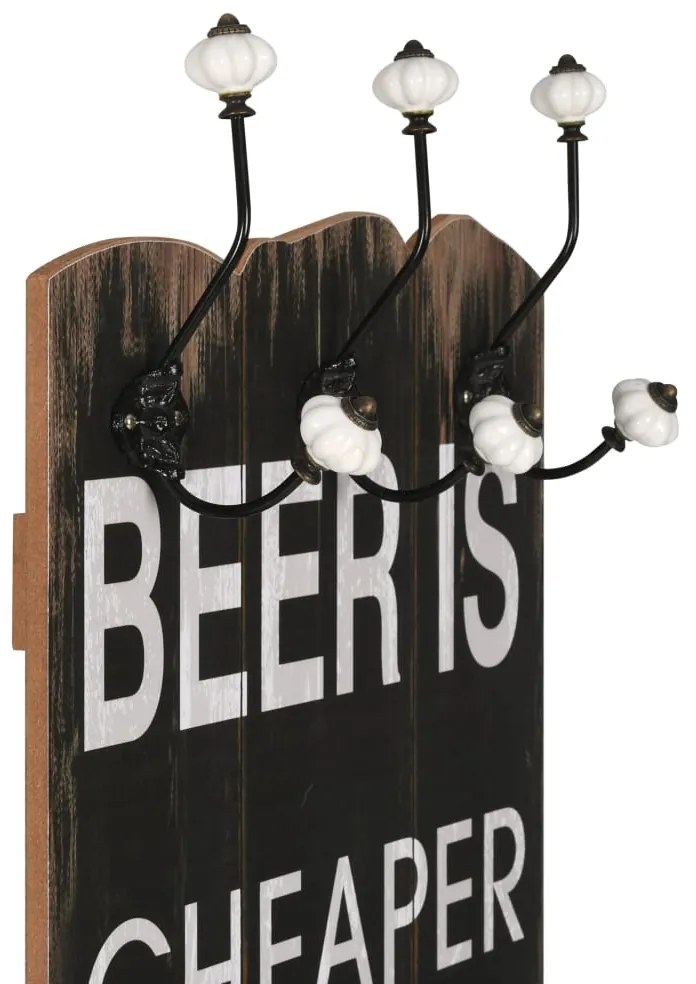 vidaXL Κρεμάστρα Τοίχου με 6 Γάντζους 120 x 40 εκ.