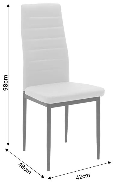 Καρέκλα Parker pakoworld PU cappuccino-μαύρο πόδι 42x48x98εκ