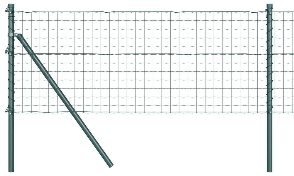 vidaXL Euro Fence Με 13 Πόλους 0.6x25 μ Γαλβανισμένος Χάλυβας Πράσινος
