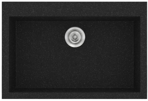 Sanitec Classic 338 Granite Black Ένθετος Νεροχύτης 70cm