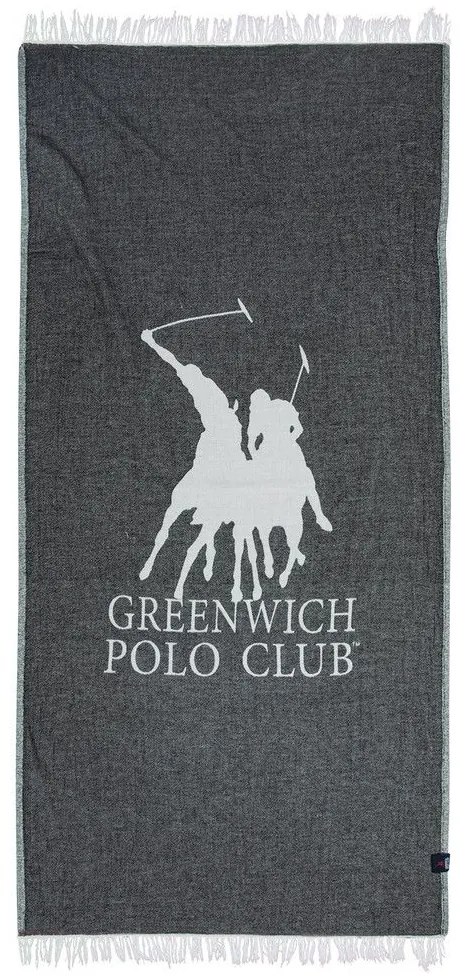 Πετσέτα Θαλάσσης - Παρεό 3905 85x170 Black-Ivory Greenwich Polo Club Θαλάσσης 85x170cm Muslin