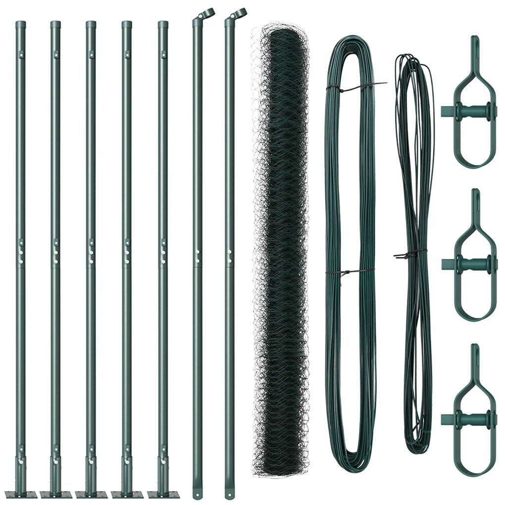 vidaXL Hexagon Fence Πράσινο 1,5x10 m Ατσάλι