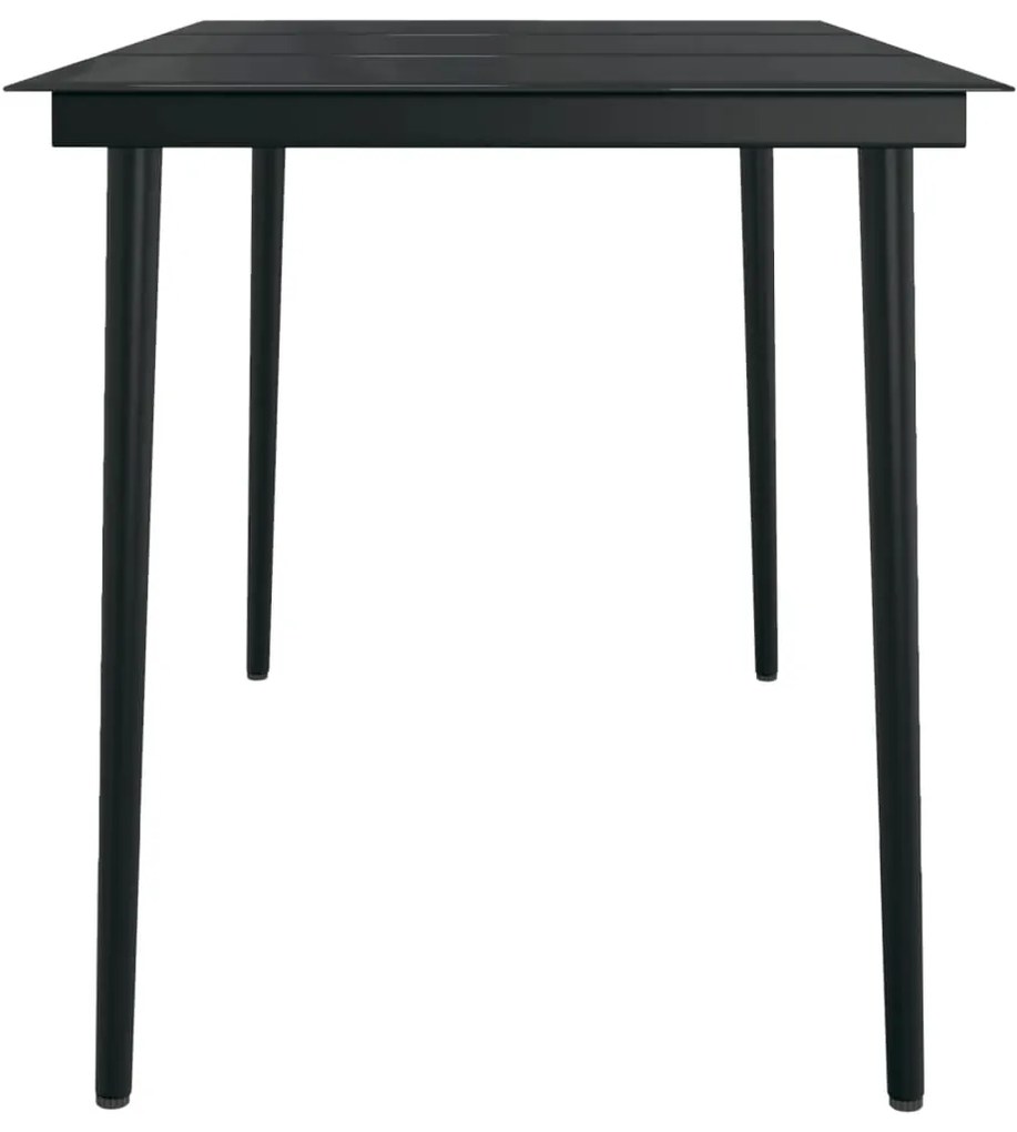 vidaXL Σετ Τραπεζαρίας Κήπου 7 Τεμαχίων Μαύρο