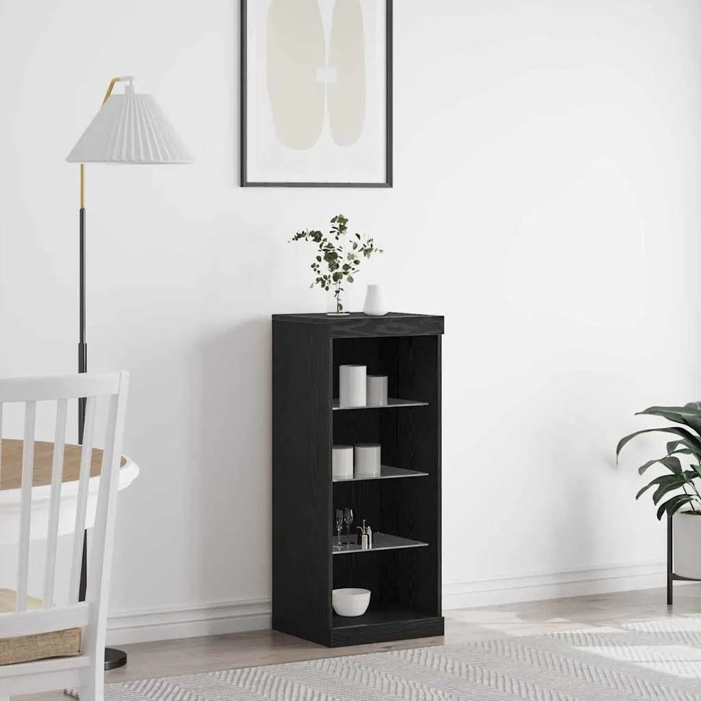 vidaXL Πλαϊνό γραφείο Μαύρη δρυς 41 x 37 x 100 εκ Επεξεργασμένο ξύλο
