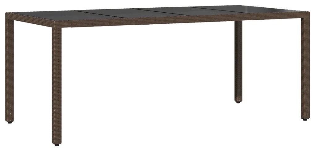 vidaXL Σέτ φαγητού για κήπο 9 pcs Καφέ 190 x 90 x 75 cm PE ρατάν