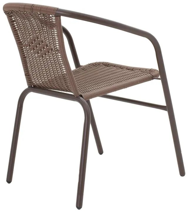 Tραπεζαρία Obbi-Watson σετ 3τεμ καφέ μέταλλο-pe rattan 60x60x70εκ 60x60x70 εκ.