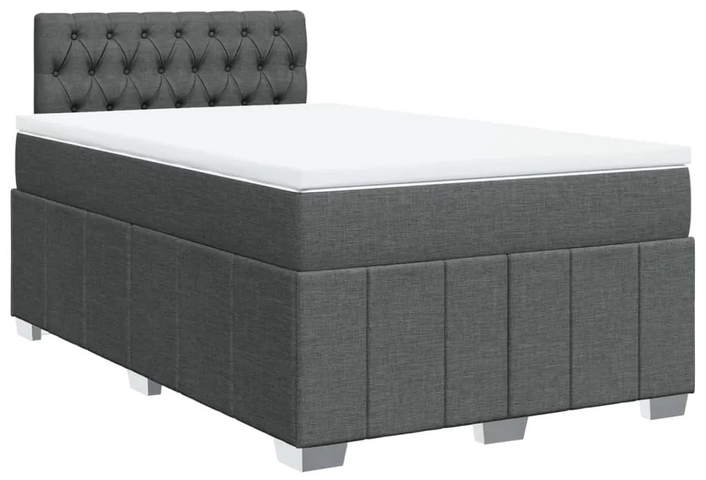 ΚΡΕΒΑΤΙ BOXSPRING ΜΕ ΣΤΡΩΜΑ ΣΚΟΥΡΟ ΓΚΡΙ 120X200 ΕΚ. ΥΦΑΣΜΑΤΙΝΟ 3289343