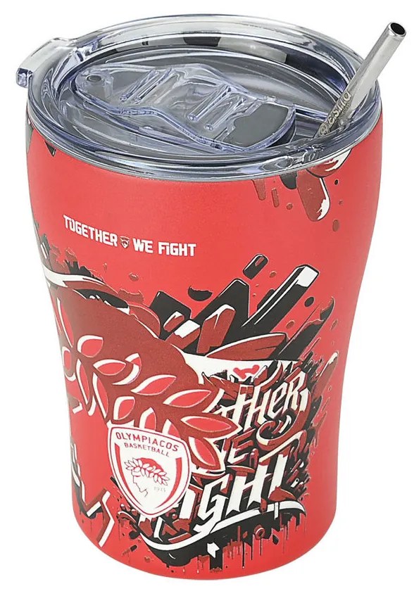 ESTIA ΘΕΡΜΟΣ COFFEE MUG OLYMPIACOS BC EDITION TOGETHER WE FIGHT 350ml