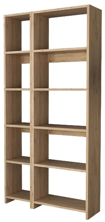 Βιβλιοθήκη Alkathi pakoworld σε oak απόχρωση 77x22x160εκ - 197-000281