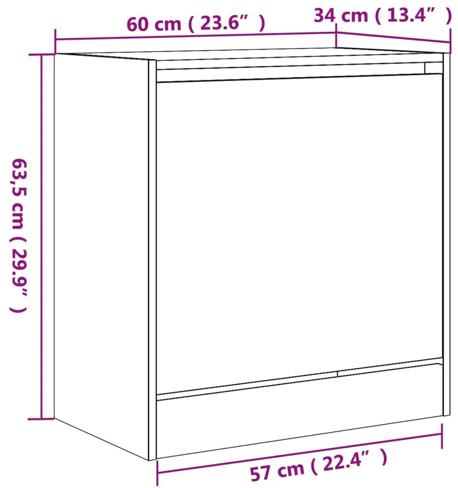 ΠΑΠΟΥΤΣΟΘΗΚΗ ΓΚΡΙ SONOMA 60X34X63,5 ΕΚ. ΑΠΟ ΕΠΕΞΕΡΓ. ΞΥΛΟ 839943