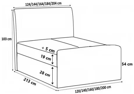 Επενδυμένο κρεβάτι Herkules-Gkri-120 x 200