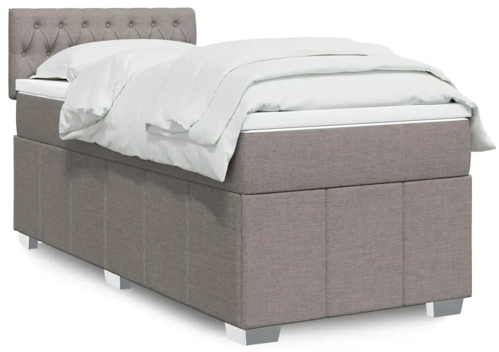 ΚΡΕΒΑΤΙ BOXSPRING ΜΕ ΣΤΡΩΜΑ TAUPE 90X190 ΕΚ.ΥΦΑΣΜΑΤΙΝΟ 3286934