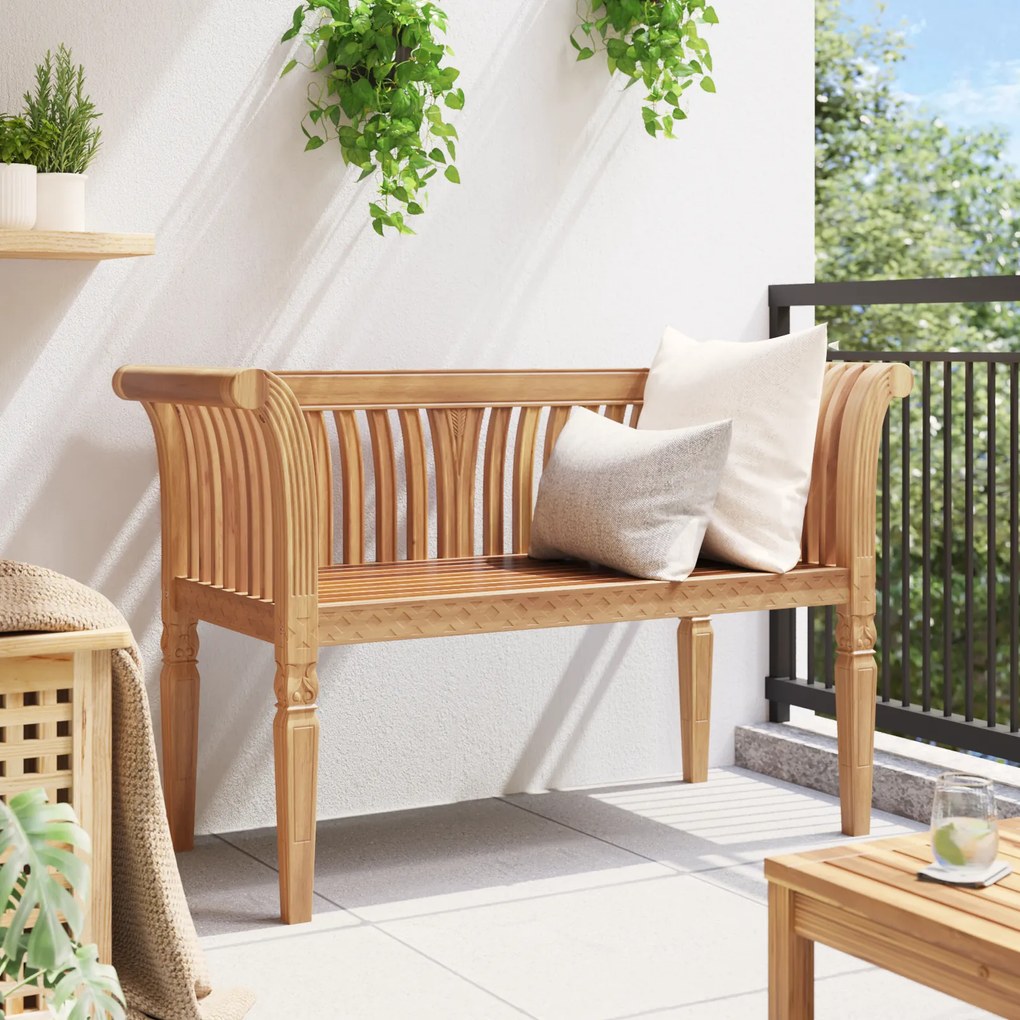 vidaXL Πάγκος Κήπου 127.5x52x80 εκ. Μασίφ Ξύλο Teak