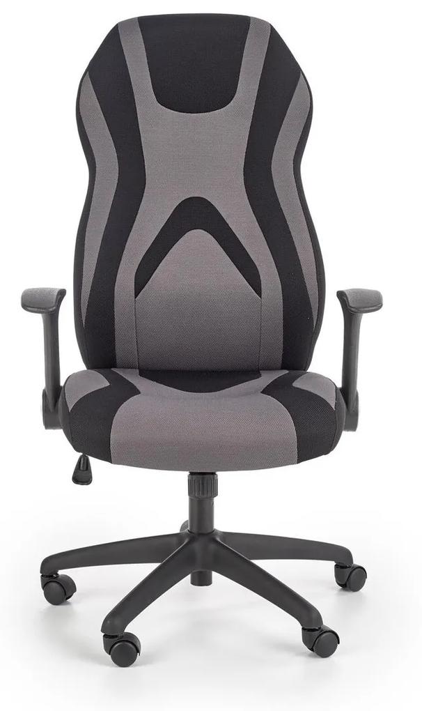 Καρέκλα γραφείου Houston 613, Μαύρο, Γκρι, 109x66x64cm, 16 kg, Με ρόδες, Με μπράτσα, Μηχανισμός καρέκλας: Κλίση | Epipla1.gr