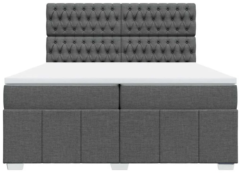 ΚΡΕΒΑΤΙ BOXSPRING ΜΕ ΣΤΡΩΜΑ ΣΚΟΥΡΟ ΓΚΡΙ 200X200 ΕΚ. ΥΦΑΣΜΑΤΙΝΟ 3294083