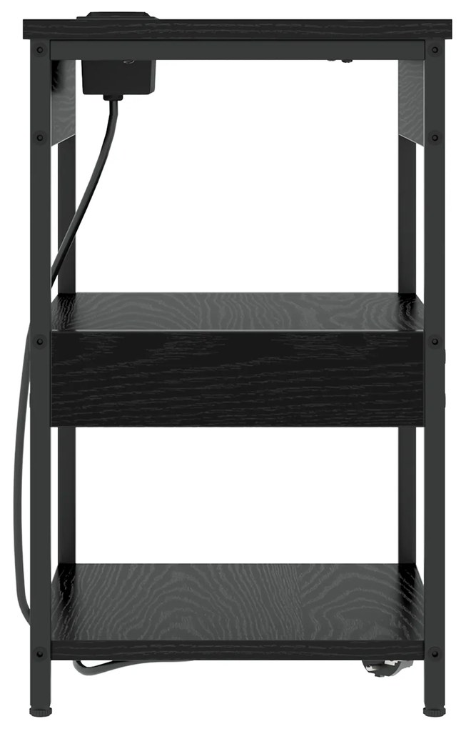 vidaXL Κομοδίνο Μαύρη δρυς 41 x 31 x 51 εκ. Επεξεργασμένο ξύλο