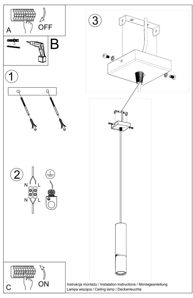 Sollux Κρεμαστό φωτιστικό Loopez 1,ατσάλι,1xGU10/40w,μαύρο,χαλκού