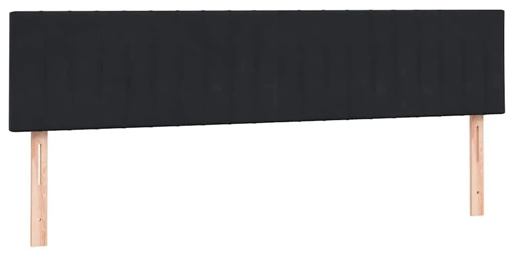 Κρεβάτι Box Spring με στρώματα Μαύρο 180x220 cm Βελούδινο - Μαύρο