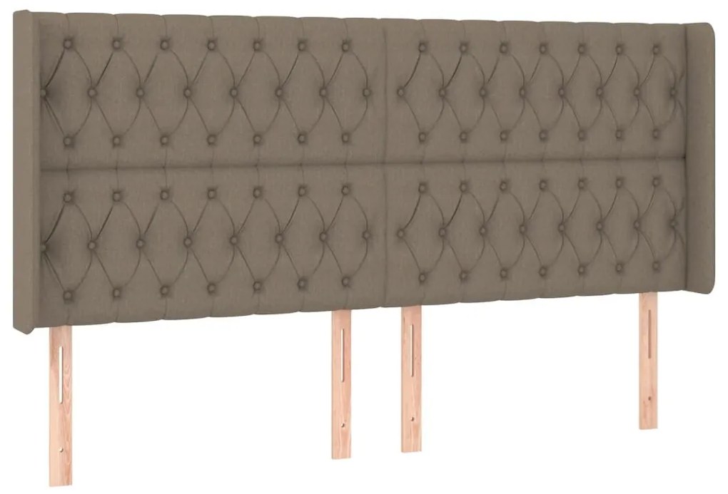 Κεφαλάρι με Πτερύγια Taupe 183x16x118/128 εκ. Υφασμάτινο - Μπεζ-Γκρι