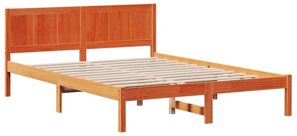 vidaXL Σκελετός Κρεβατιού Καφέ 150 x 200 cm Μασίφ ξύλο πεύκου