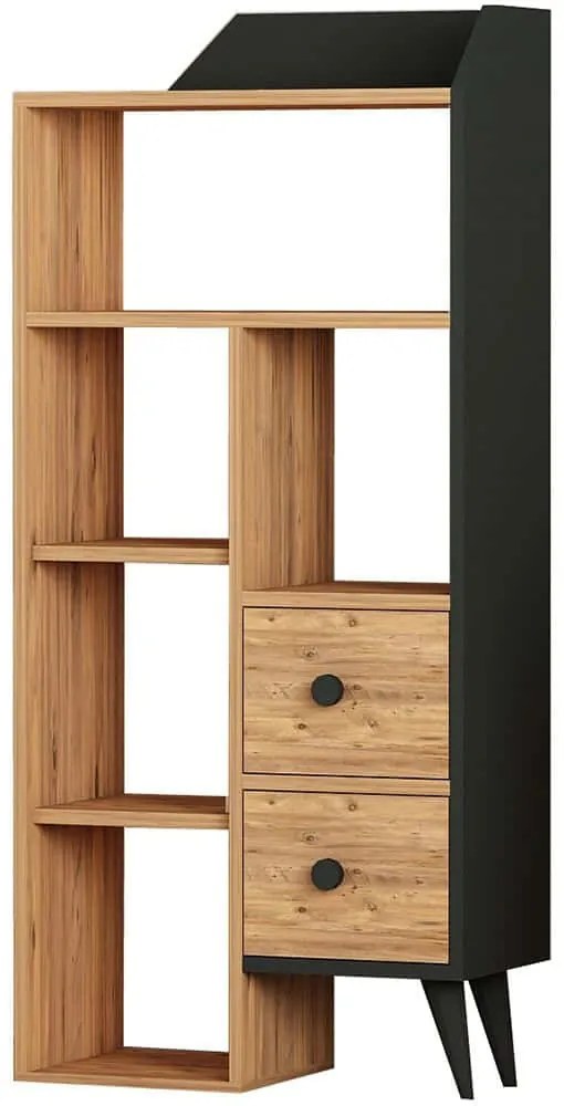 Βιβλιοθήκη Star 505CRL1801 61,8x29,8x130cm Pine-Black