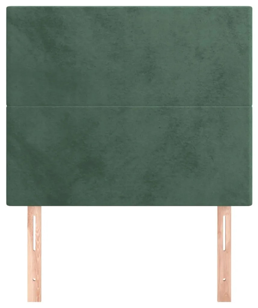 vidaXL Κεφαλάρι Σκούρο Πράσινο Βελούδινο 100x5x118/128 εκ.