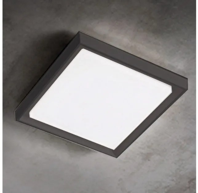 Πλαφονιέρα Φωτιστικό Οροφής Τετράγωνο LED 30W IP54 3000K Alu Zafferano-LD0137G3-Γκρι LD0137G3