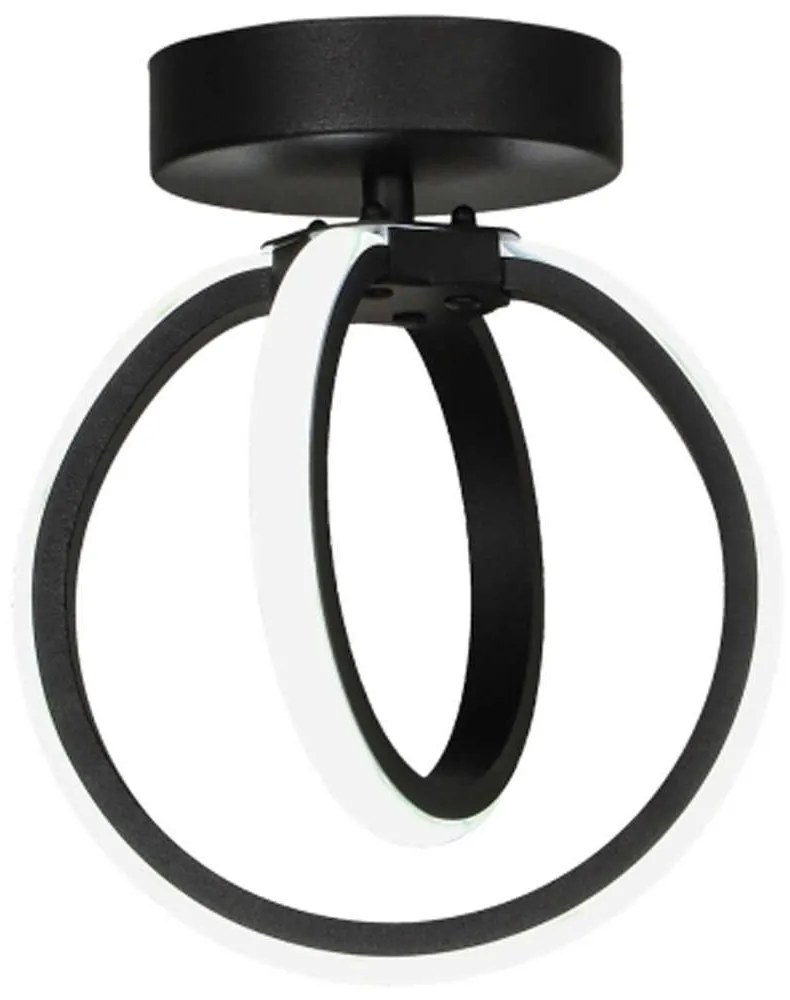 Φωτιστικό Οροφής - Πλαφονιέρα Venus 01-0352 Led 24W Φ19x24cm Black Heronia Metal