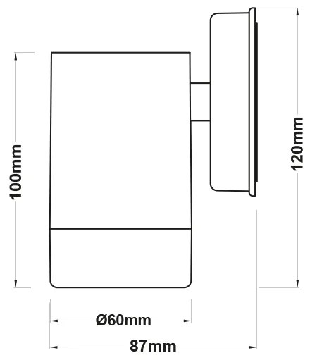 ONE BEAM RUST PP WALL LIGHT GU10Max.3W LED IP65 - SL7032R