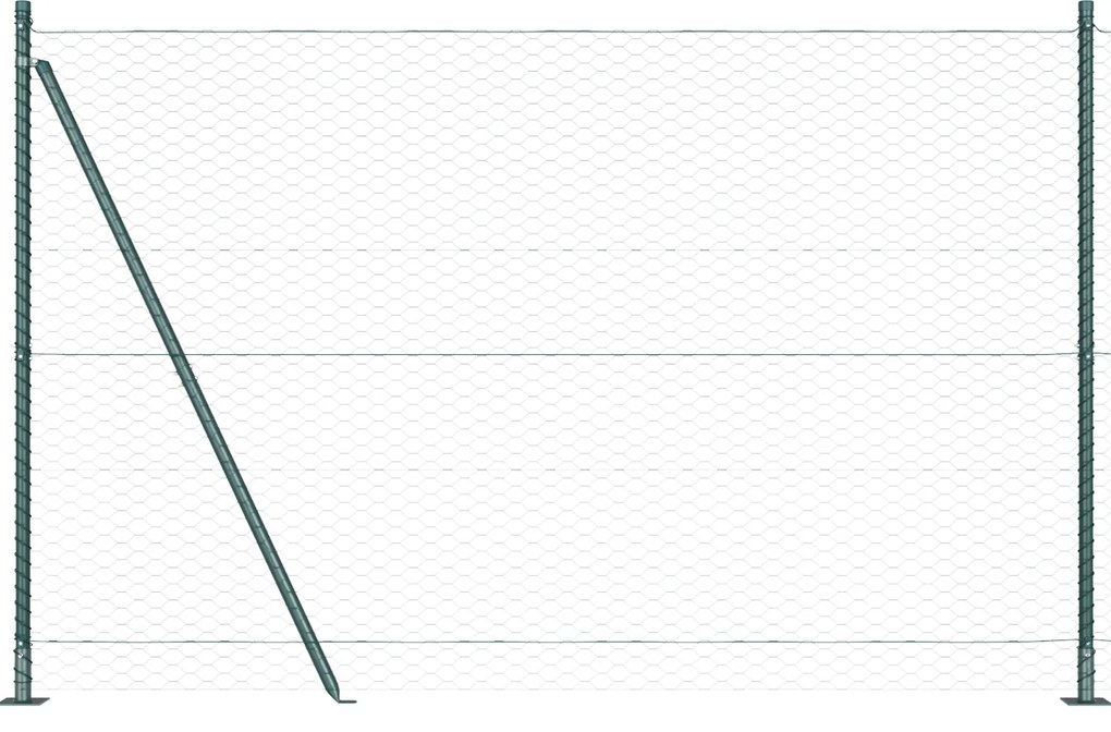 vidaXL Hexagon Fence Πράσινο 1,5x10 m Ατσάλι