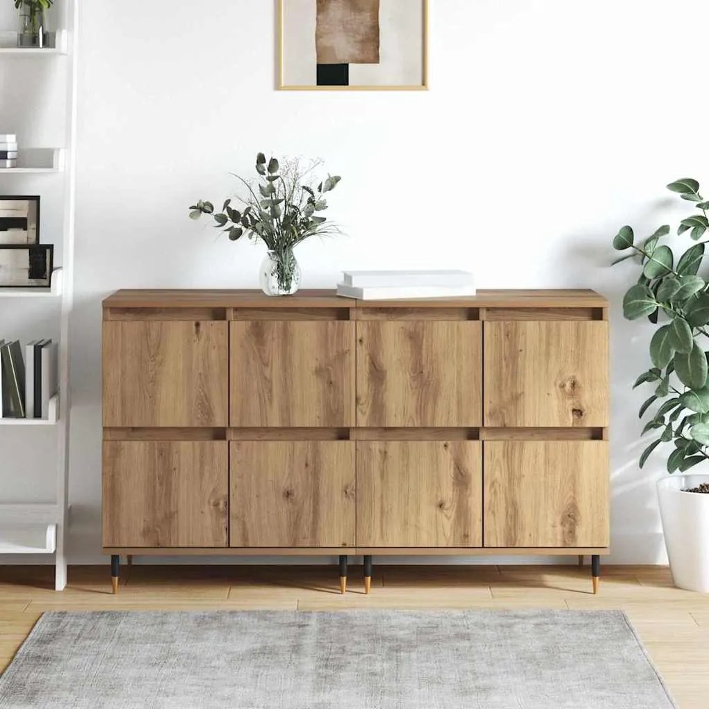 vidaXL Παραδοσιακά Πλευρικά Έπιπλα 2 pcs artisan δρυς 120 x 35 x 70 εκ