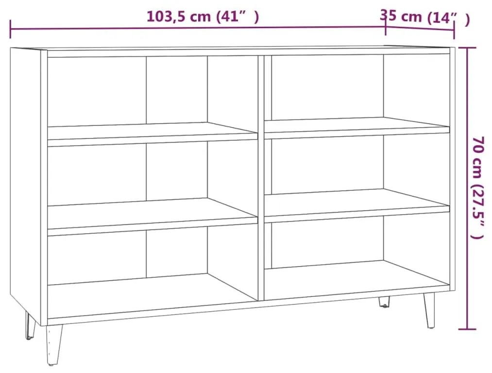 Ραφιέρα Καφέ Δρυς 103,5 x 35 x 70 εκ. από Επεξεργ. Ξύλο - Καφέ