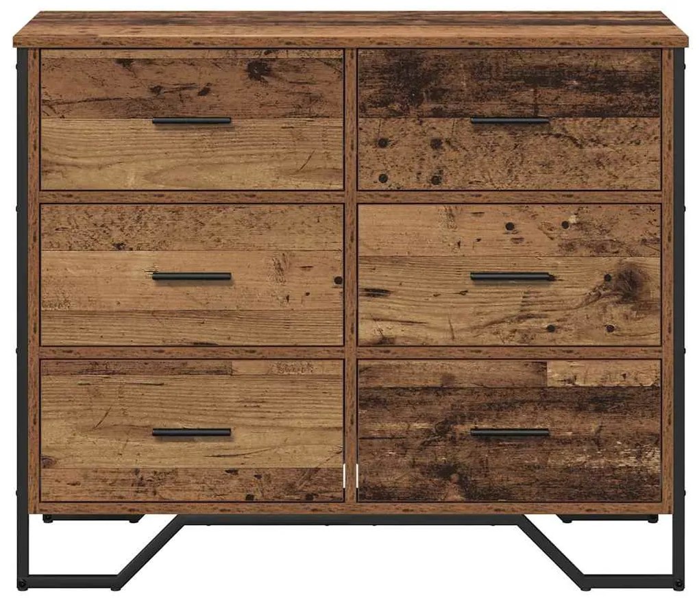 vidaXL Κουτί με συρτάρια με συρτάρι Παλιό Ξύλο 91 x 35.5 x 74.5 εκ.