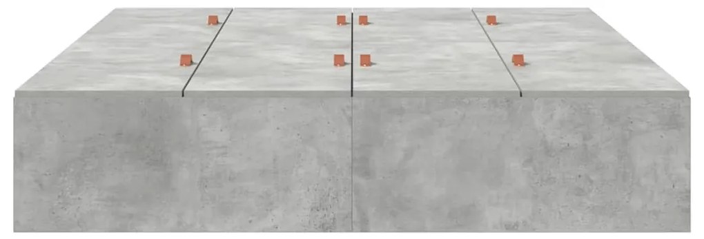 vidaXL Σκελετός Κρεβατιού Γκρι σκυροδέματος 200 x 150 x 31.5 εκ.