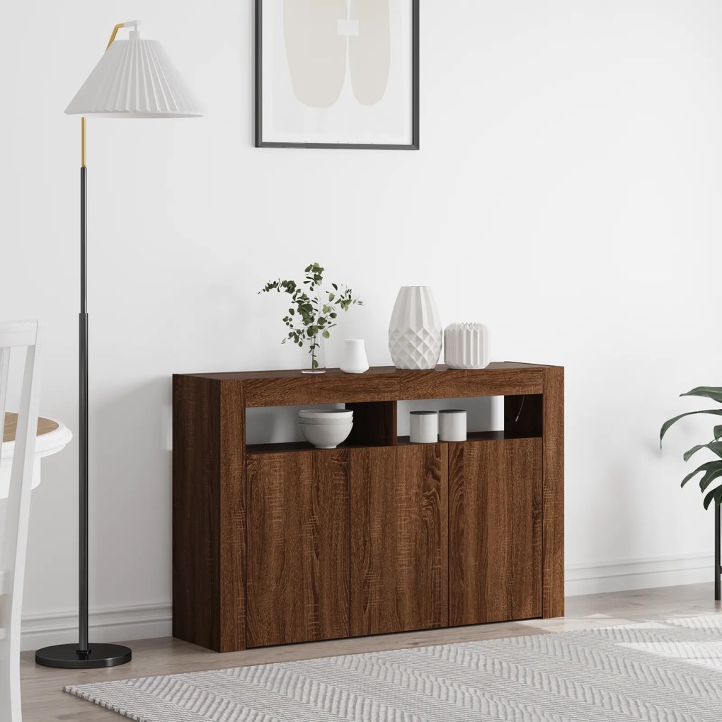vidaXL Κονσόλα Καφέ Δρυός Επεξεργασμένο Ξύλο 116 x 30 x 75 εκ. Κονσόλα