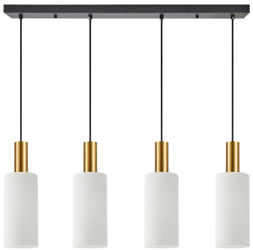 SE21-GM-4-4BL-GL3 ADEPT TUBE Gold Matt Pendant White Glass+
